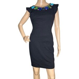 Bailey 44 black beaded cocktail dress small